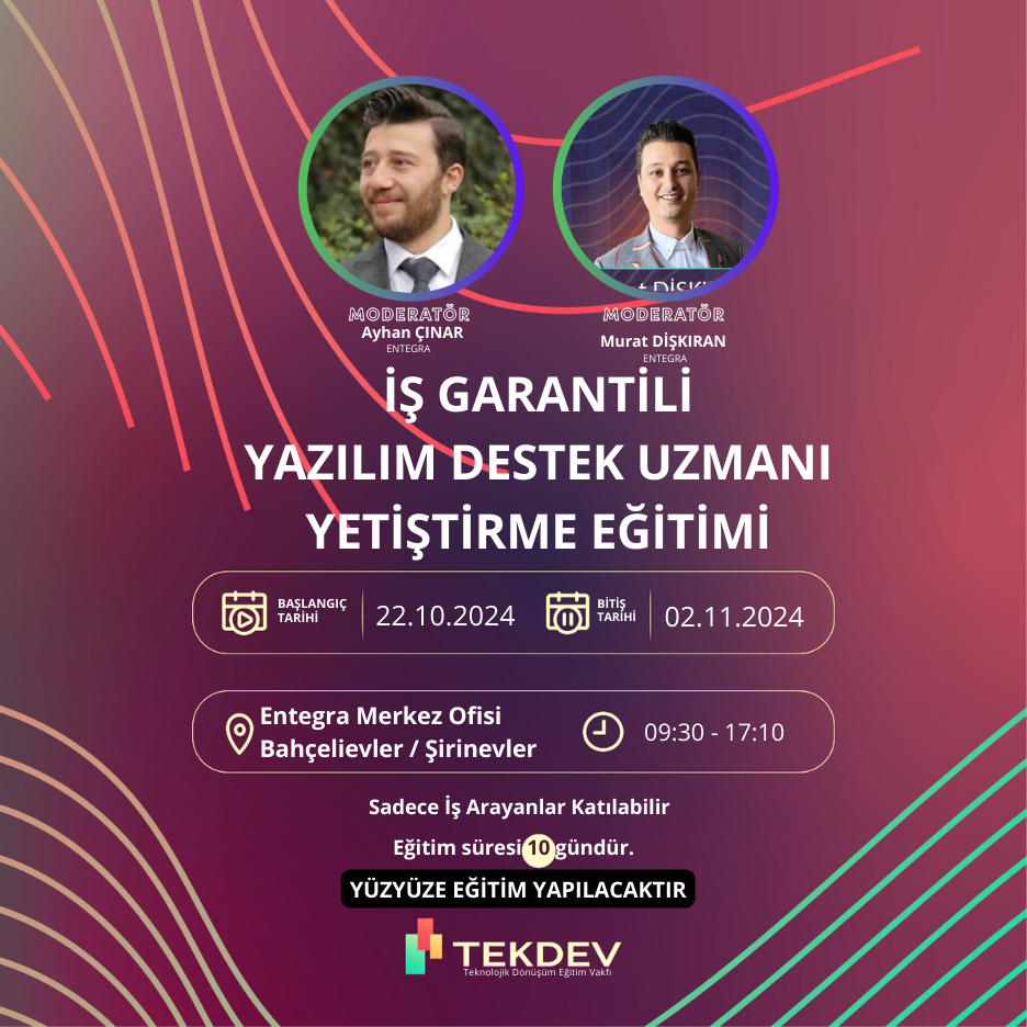 İş Garantili Yüz yüze (Sınıf Ortamında E-ticaret Yazılım Destek Personeli Yetiştirme Eğitimi)