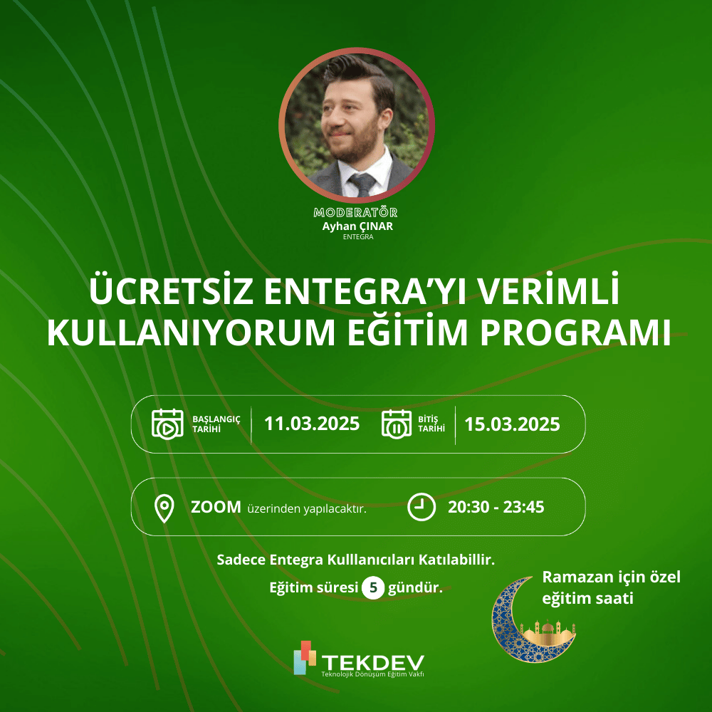 RAMAZAN ÖZEL - Akşam Programı - Ücretsiz Sertifikalı Verimli Entegra Kullanımı