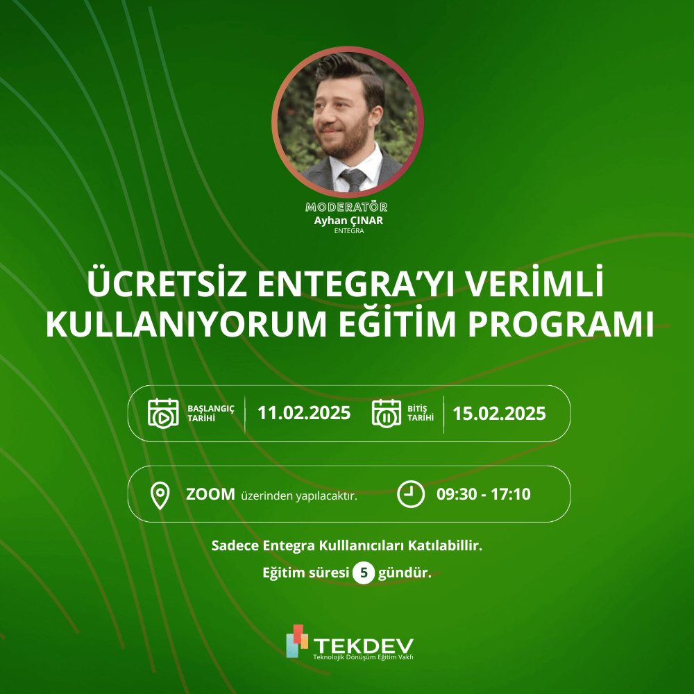 Ücretsiz Sertifikalı Verimli Entegra Kullanımı